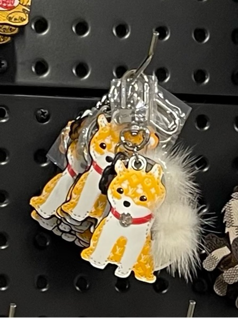Cute Dog Keychain/Purse Charm with silver hardware